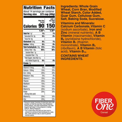 General Mills Fiber One Original Bran Cereal 19.6oz