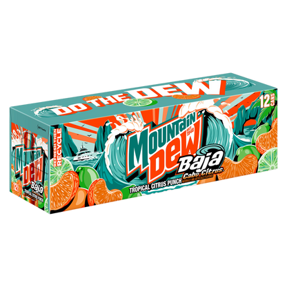 Mountain Dew Baja Cabo Citrus Dew Tropical Citrus Punch 12pk 12oz Can