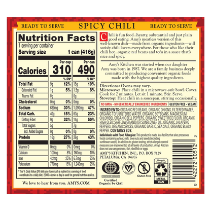 Amy's Organic Spicy Chili 14.7oz