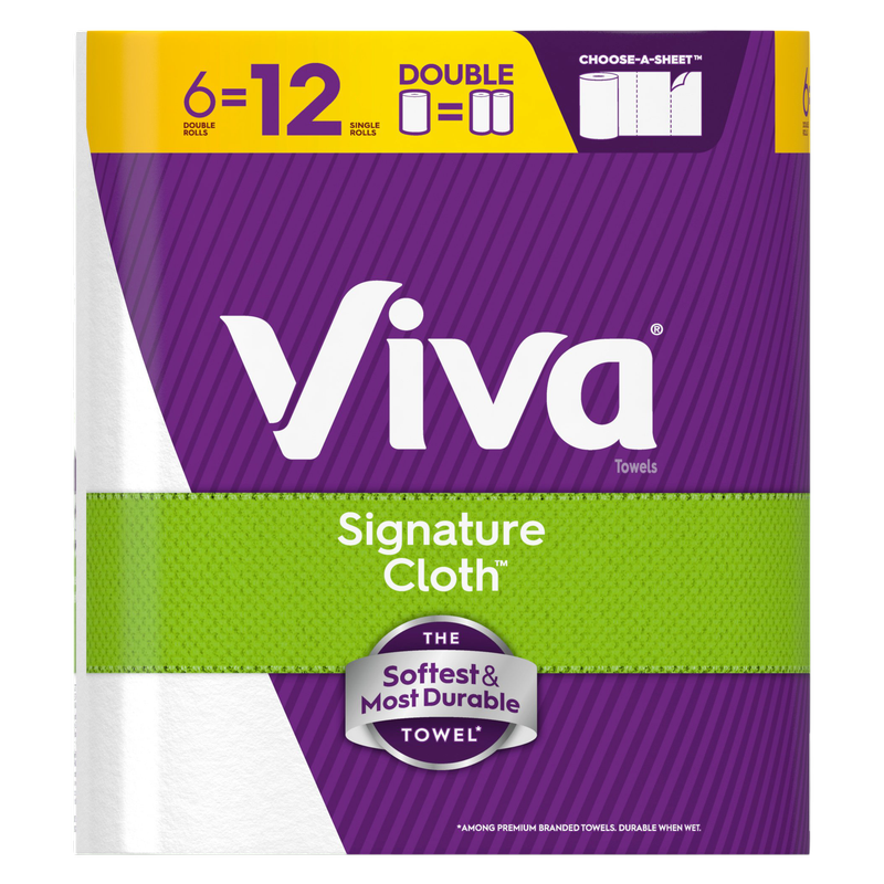 Viva Signature Cloth Paper Towels, 6 Double Rolls, 86 Sheets per Roll