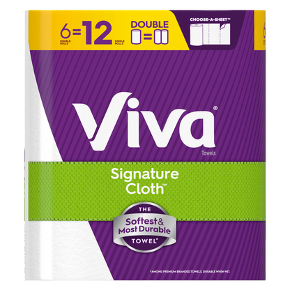 Viva Signature Cloth Paper Towels, 6 Double Rolls, 86 Sheets per Roll