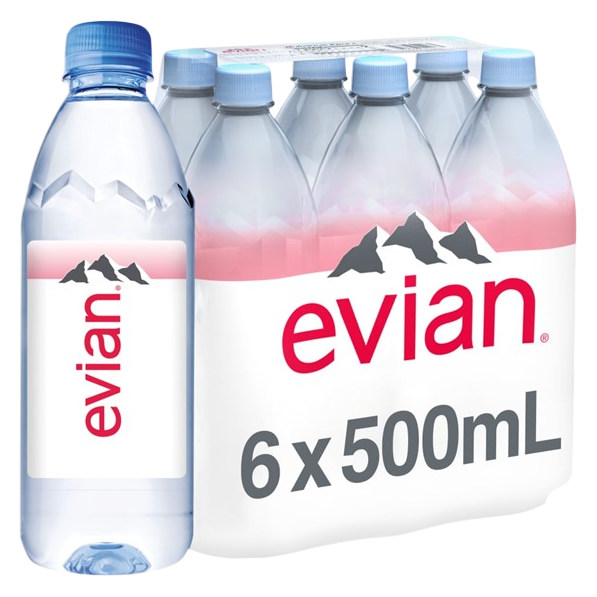 Evian Spring Water 6pk 500mL Btl
