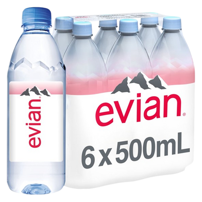 Evian Spring Water 6pk 500mL Btl