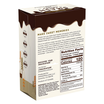 Smash Homemade Chocolate Dipped Marshmallow Rice Treats 6ct
