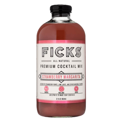 Ficks Strawberry Margarita Mix 32oz Bottle