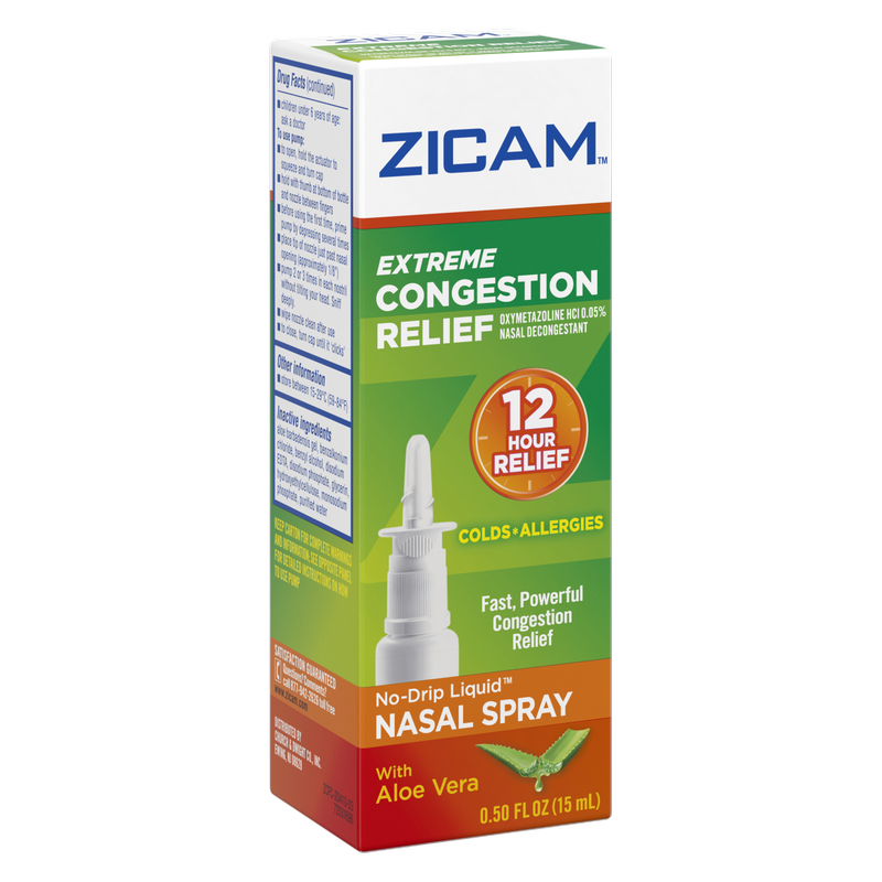 Zicam Extreme Congestion Relief No-Drip Nasal Spray with Soothing Aloe Vera, 0.5oz