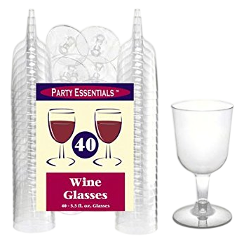 Plastic Wine Glass 5.5oz 40ct