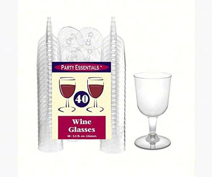 Plastic Wine Glass 5.5oz 40ct