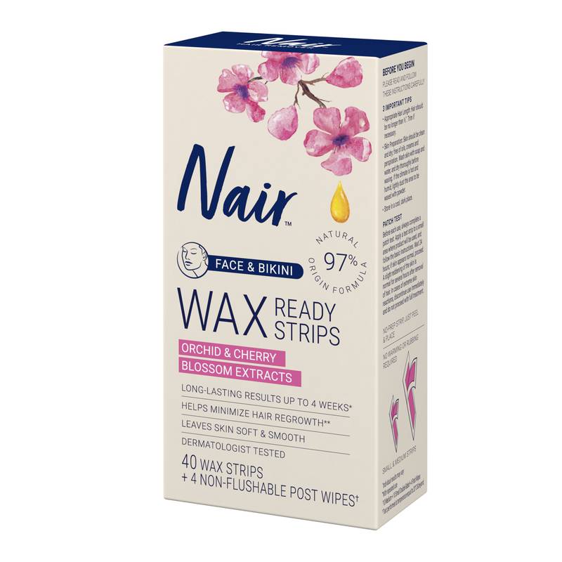Nair Wax Ready-Strips, Face, 40ct