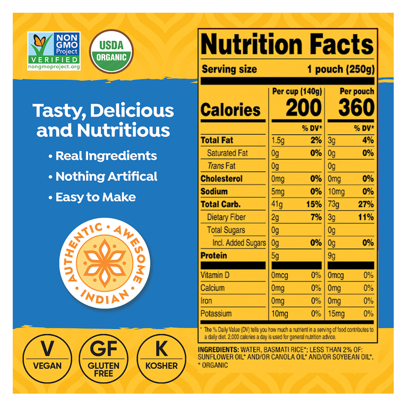 Tasty Bite Organic Basmati Rice 8.8oz