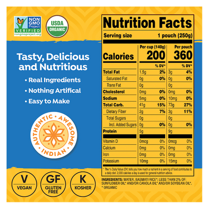 Tasty Bite Organic Basmati Rice 8.8oz