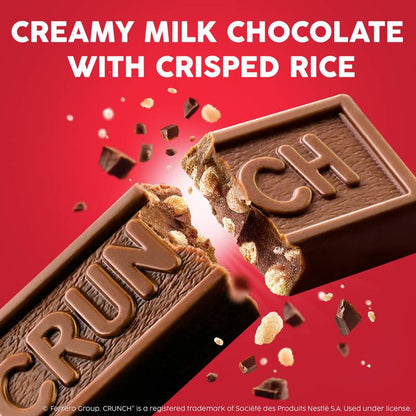 CRUNCH Milk Chocolate and Crisped Rice, Share Size Candy Bars, 2.7 oz