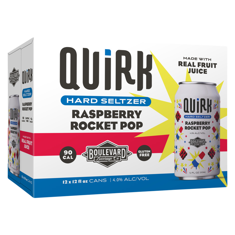 Quirk Spiked & Sparkling Raspberry Rocket Pop 12pk 12oz Can 4.0% ABV - Quirk BevMo! Quirk Spiked & Sparkling Raspberry Rocket Pop 12pk 12oz Can 4.0% ABV - Quirk BevMo!