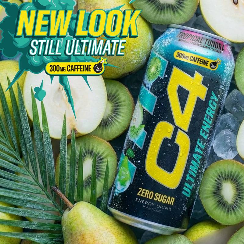 C4 Ultimate Energy Zero Sugar Tropical Tundra Frost 16oz Can - C4