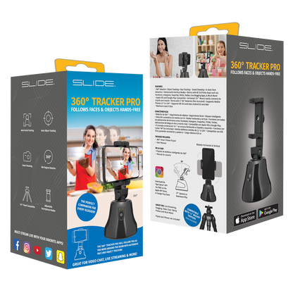 Slide Smart Tripod with 360 Auto Face Tracking Black