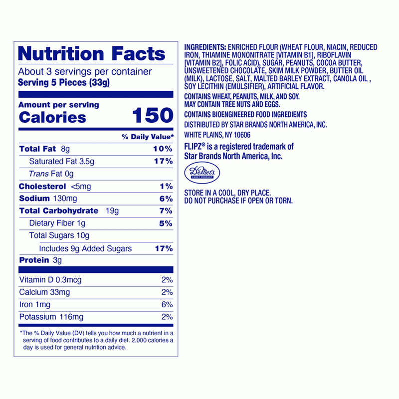 Flipz STUFF'D Milk Chocolate Covered Peanut Butter Filled Pretzel Bites 3.5oz