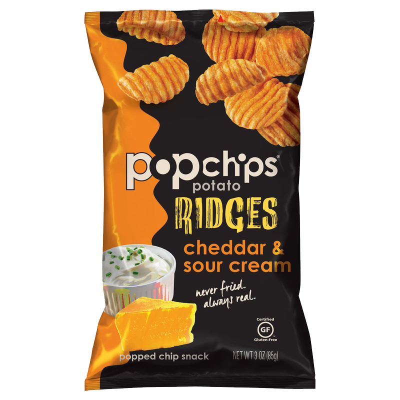 Chips Ridgets Popchips Ridges Cheddar & Sour Cream Potato Chips 3oz - BevMo! – BevMo!