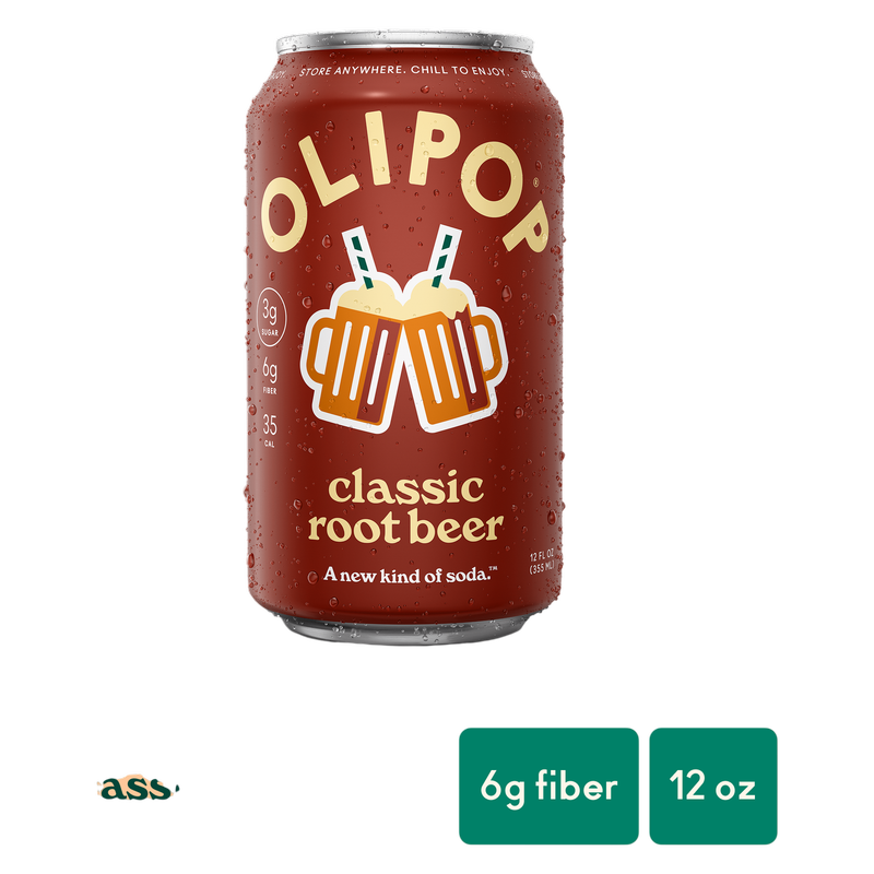 Olipop Classic Root Beer 12oz Can Shelf Stable