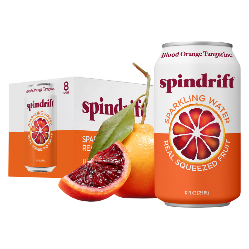 Spindrift Blood Orange Tangerine Sparkling Water 8pk 12oz Can