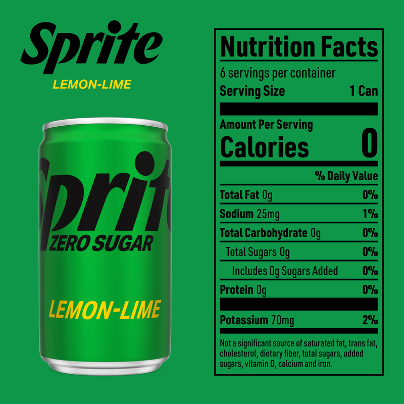 Sprite Zero Sugar 6pk 7.5oz Mini Can