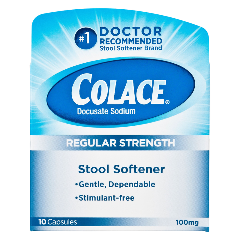 Colace Stool Softener, Regular Strength, 100 mg, 10 Capsules