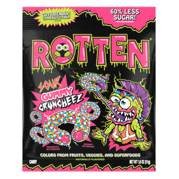 Rotten Sour Gummy Cruncheez, 1.8 oz