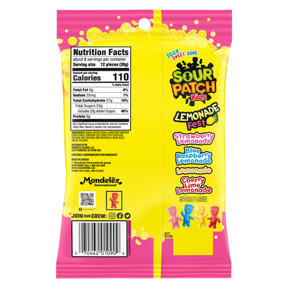 Sour Patch Kids Lemonade Fest Soft & Chewy Candy 8.04oz