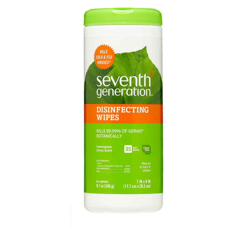 Seventh Generation Lemongrass Citrus Disinfecting Wipes 35ct