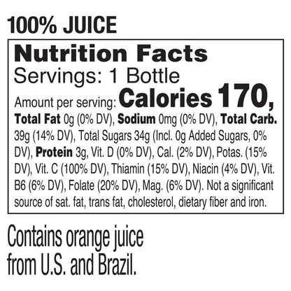 Tropicana No Pulp Orange Juice 12oz Btl