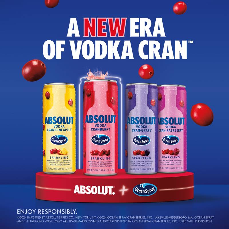 Absolut Ocean Spray Variety 8pk 12oz Cans 4.5% ABV