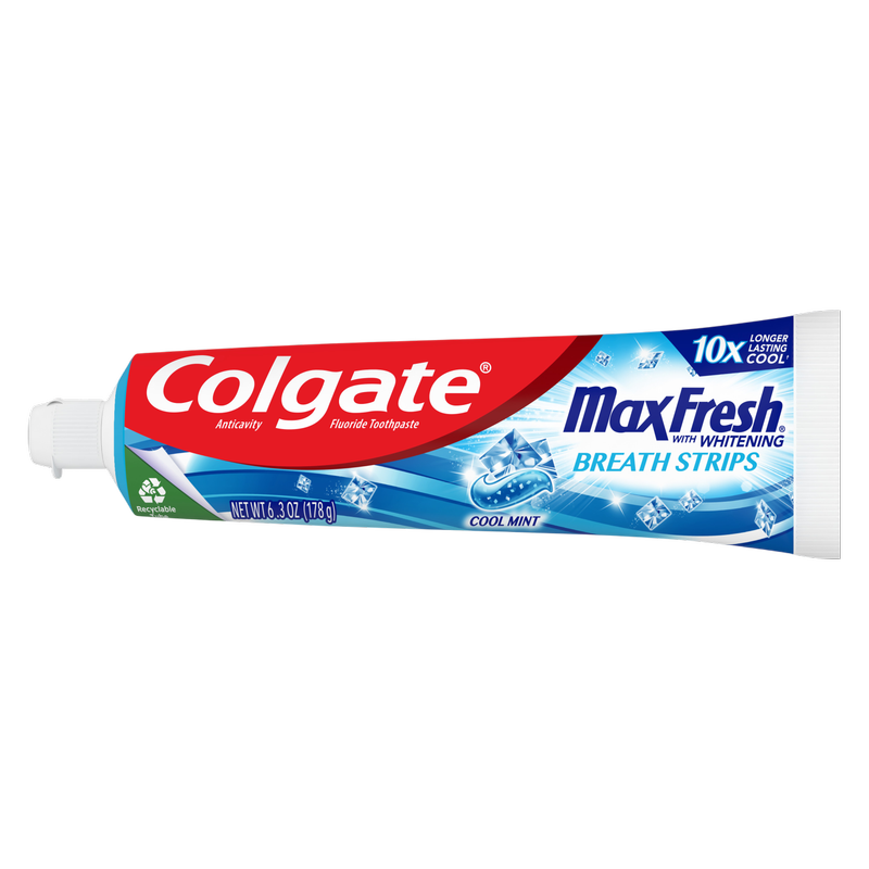Colgate Max Fresh with Whitening Toothpaste with Mini Breath Strips, 6.3oz