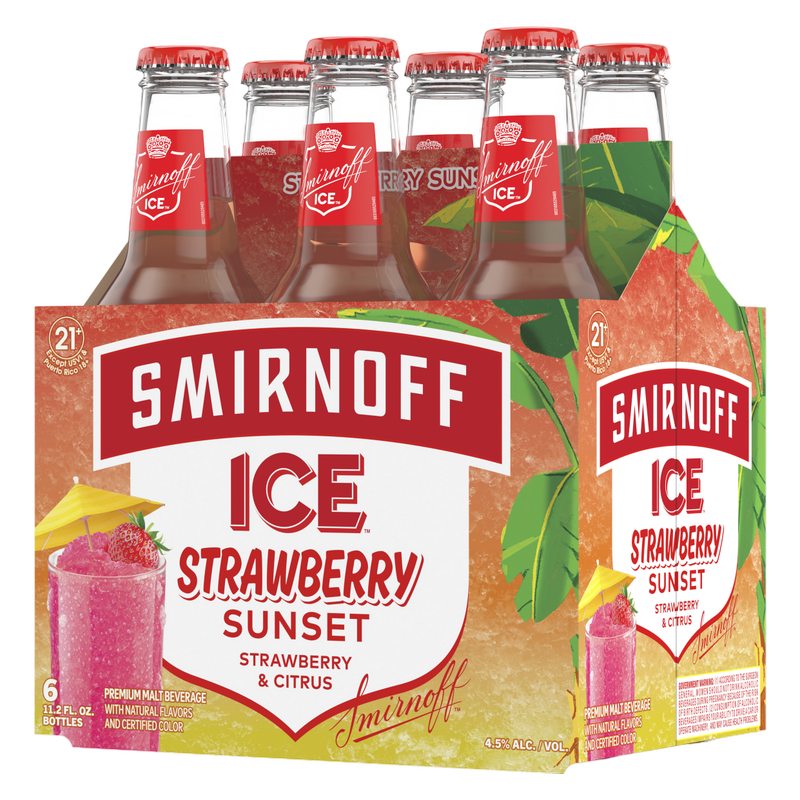 Smirnoff Ice Strawberry Sunset 6pk 11.2oz Bottle