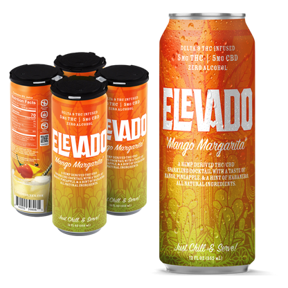 Elevado THC 5mg Mango Margarita Cocktail 4pk 12oz Can