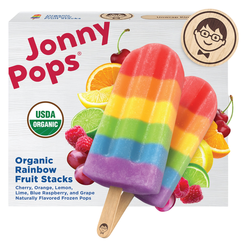 JonnyPops Organic Rainbow Fruit Stacks Water Pops 8ct