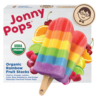 JonnyPops Organic Rainbow Fruit Stacks Water Pops 8ct