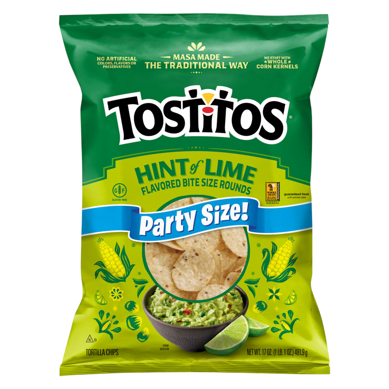 Tostitos Hint of Lime Bitesize Rounds Party Size, 17oz