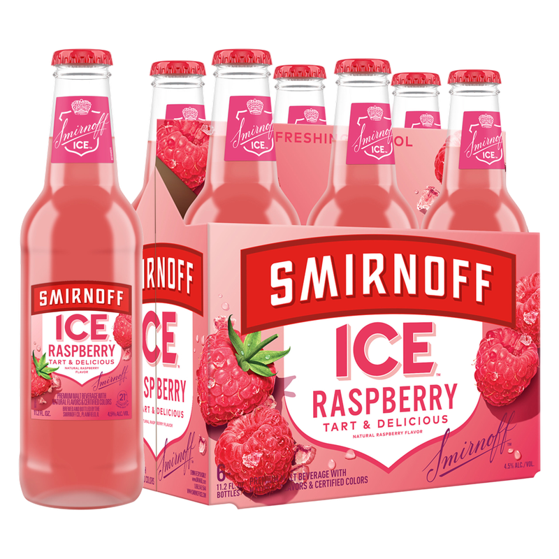 Smirnoff Ice Raspberry 6pk 11.2oz Btl 4.5% ABV