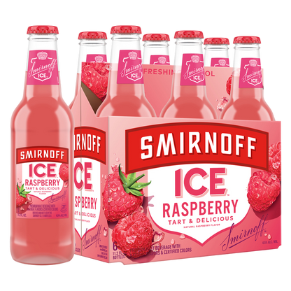 Smirnoff Ice Raspberry 6pk 11.2oz Btl 4.5% ABV