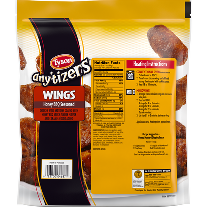 Tyson Any'tizers Frozen Honey BBQ Seasoned Wings 22oz