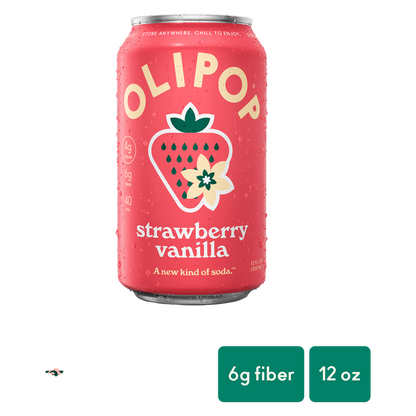 Olipop Strawberry Vanilla 12oz Can Shelf Stable