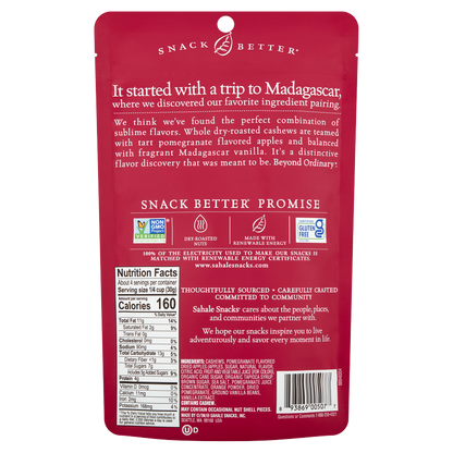 Sahale Pomegranate Vanilla Glazed Cashews Mix 4oz