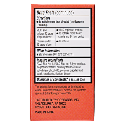 Goodnow PM Extra Strength Sleep Aid & Pain Reliever Acetaminophen 48 Caplets