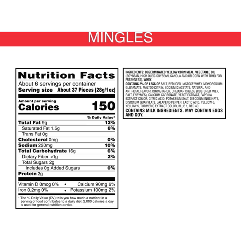Pringles Mingles Jalapeno & Queso, 2 oz