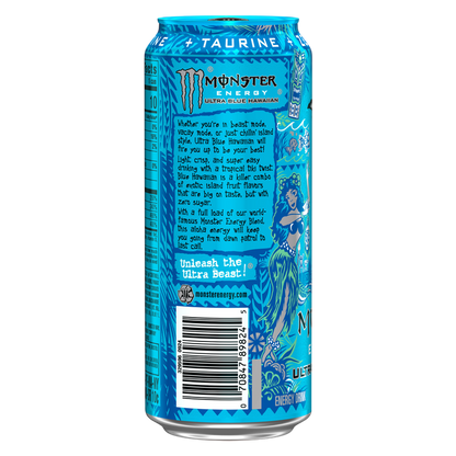 Monster Energy Ultra Blue Hawaiian Energy Drink 16oz Can