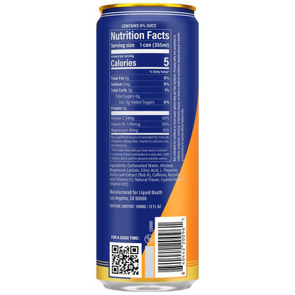 Liquid Death Orange Horror Sparkling Energy 12oz Can