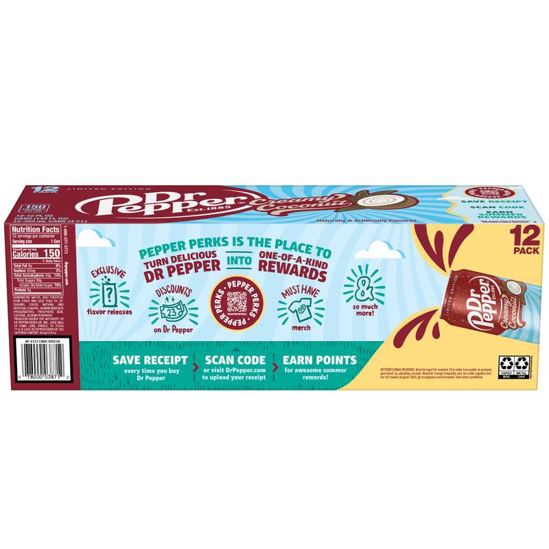 Dr Pepper Creamy Coconut 12pk 12oz Can