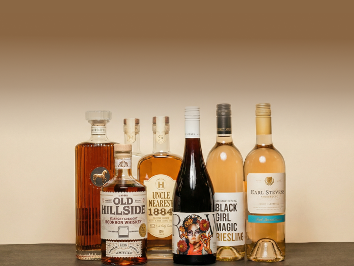 A collection of bottles from black owned brands.