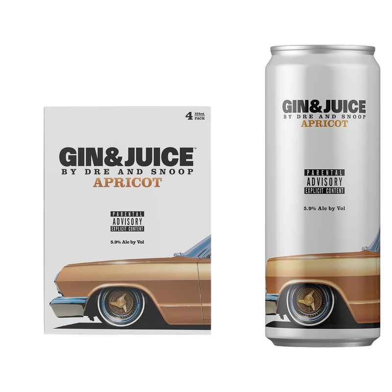 GIN & JUICE Apricot 4pk 355ml Can 5.9% ABV - Gin & Juice – BevMo!