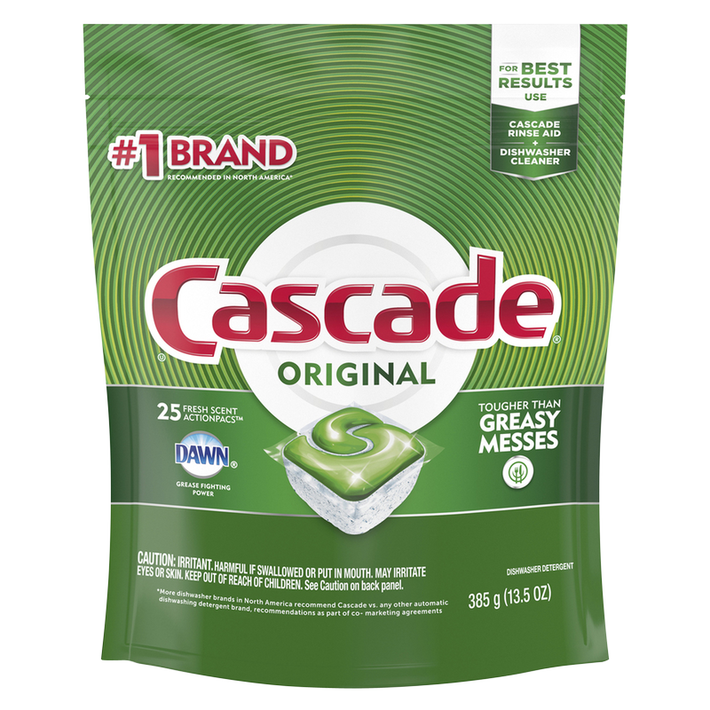 Cascade Original Actionpacs Dishwasher Detergent with Dawn 25ct