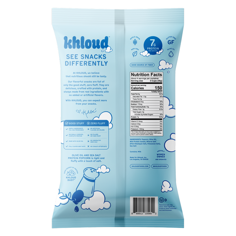 Khloud Protein Popcorn – Olive Oil and Sea Salt, 4oz - Khloud – BevMo!